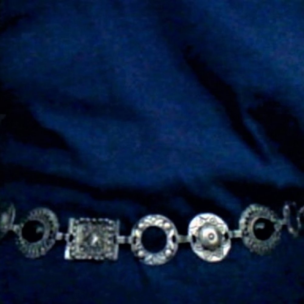 Vintage Silver Hammered Native Style Concho Belt